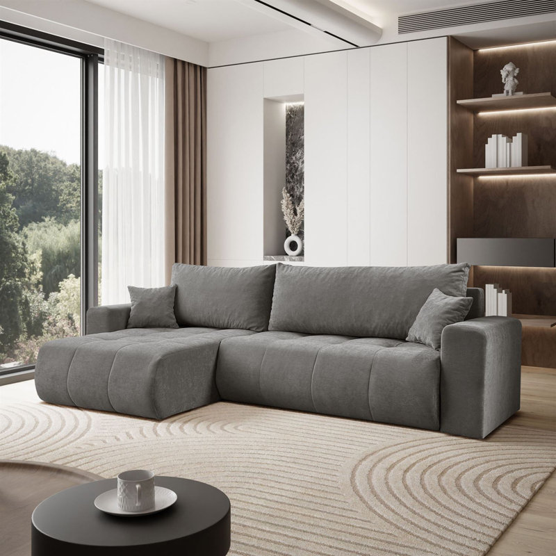 Ranika 3 - Piece Corner Sofa, Grey/Brown/Blue