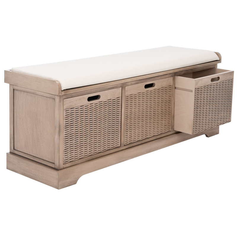 Nelsen Upholstered Storage Bench, Sand
