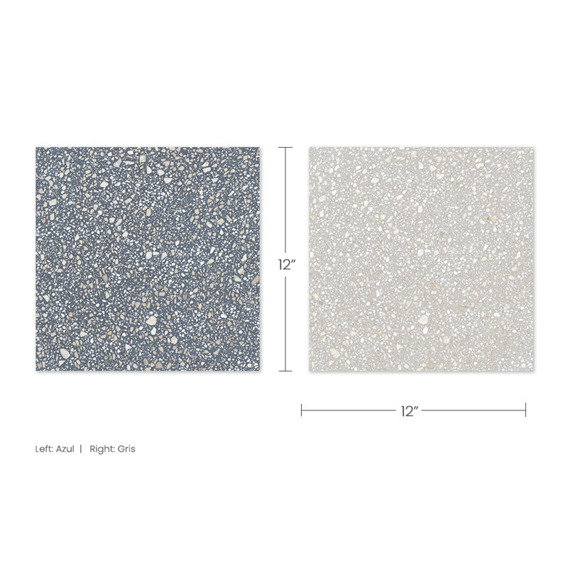 Lithos 12X12 Checkerboard Azul And Gris, Azul/Gris