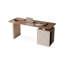 Bureau rectangulaire à 3 tiroirs en bois manufacturé brun noisette + blanc crème-108516518-108516516