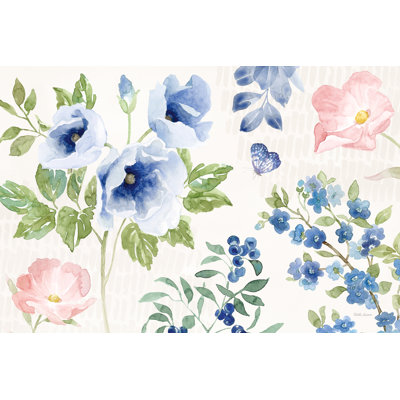 Indigo Petals I by Beth Grove - Wrapped Canvas Painting