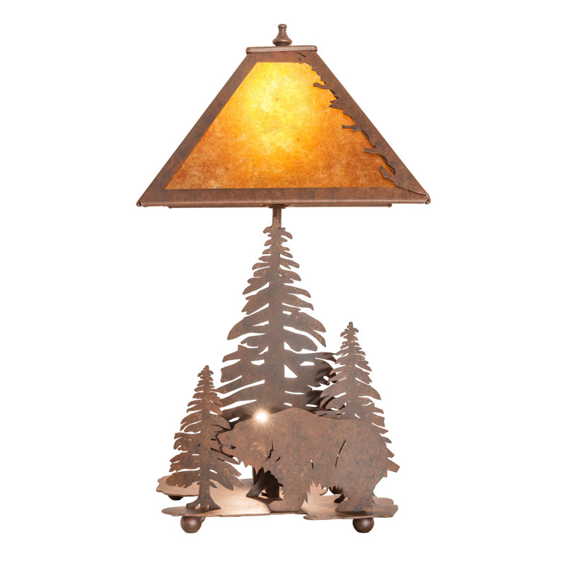 Rustic Lodge Table Lamp, Amber