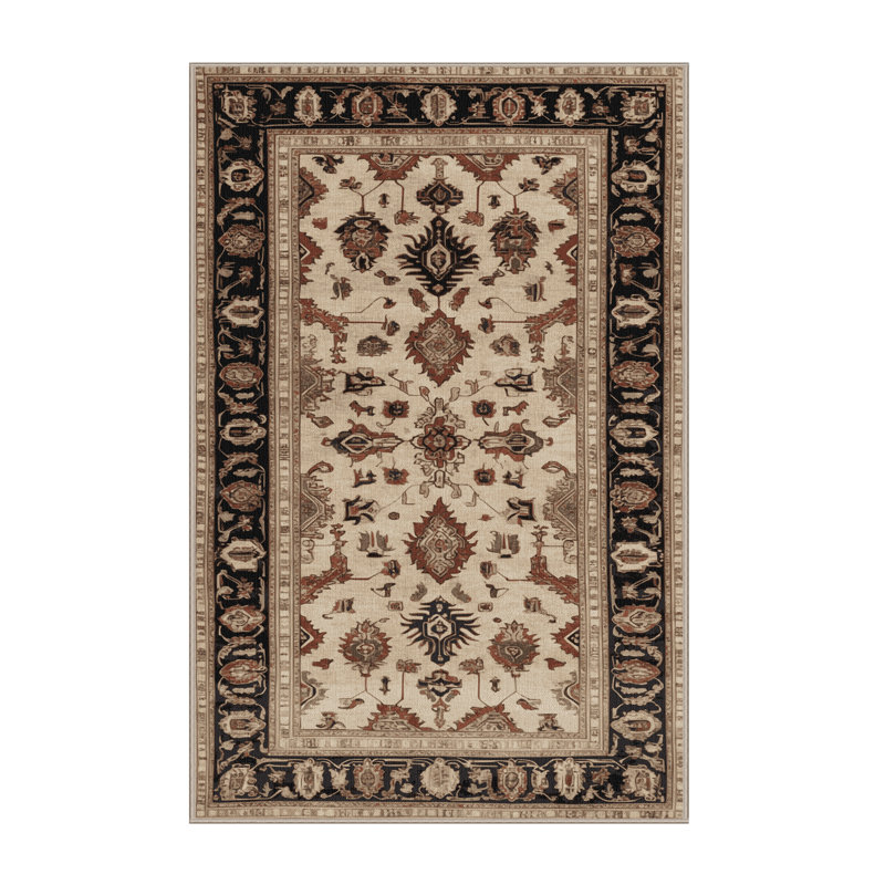 Machine Washable Persian Brown Area Rug, Rectangle 2' x 3'