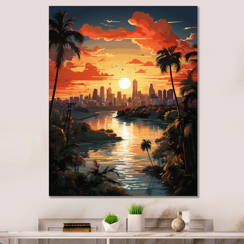 Cityscapes Wall Art Living Room, H 32 po x l 16 po x P 1 po, Toile tendue