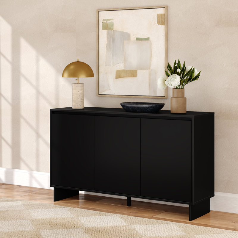 Modern 59" 3-Door Sideboard/TV Stand, Black