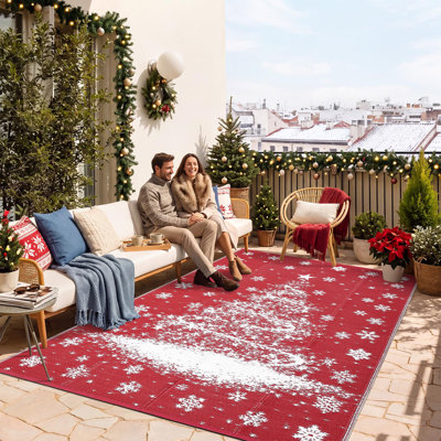Tapis d'extérieur de Noël, tapis de fête d'extérieur, tapis de patio de Noël