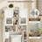 Over-the-Toilet Storage Cabinet, Bathroom Shelf with Hammered Grain Glass Doors & Adjustable Shelves, Modern Space-Saving Rack for Bathroom & Laundry-1515825313