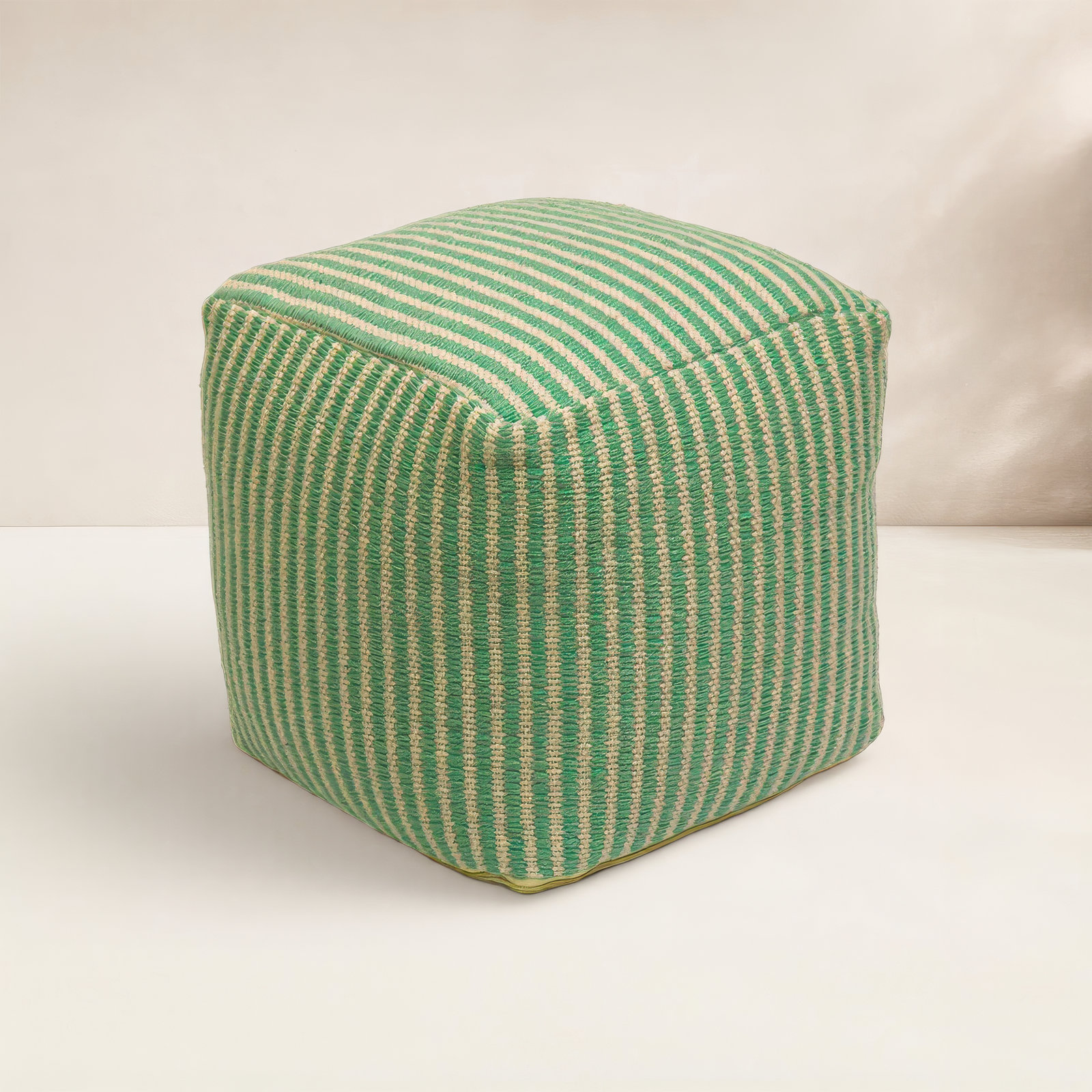Borislava Outdoor Ottoman with Cushion, Sea Mist