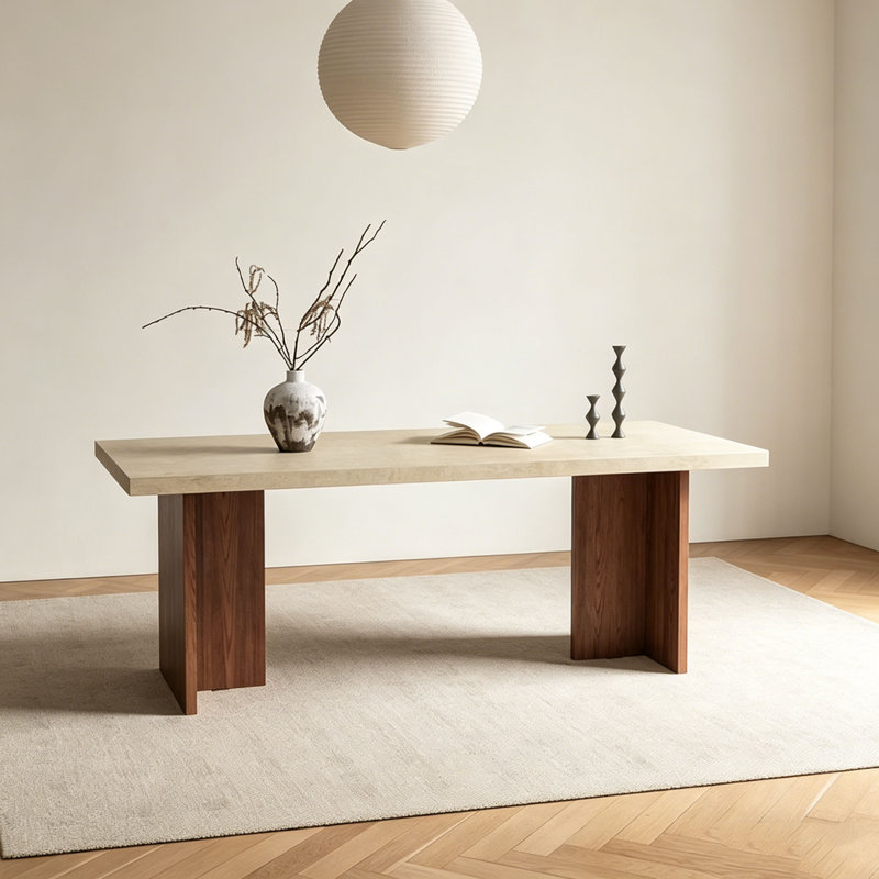 Table de salle à manger French Vintage, H 29,5 po x L 55,1 po x l 31,5 po