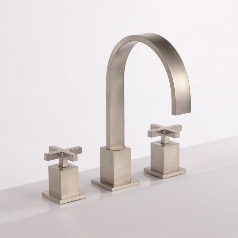 Kubista Widespread Bathroom Faucet with Drain Assembly, Brushed Nickel