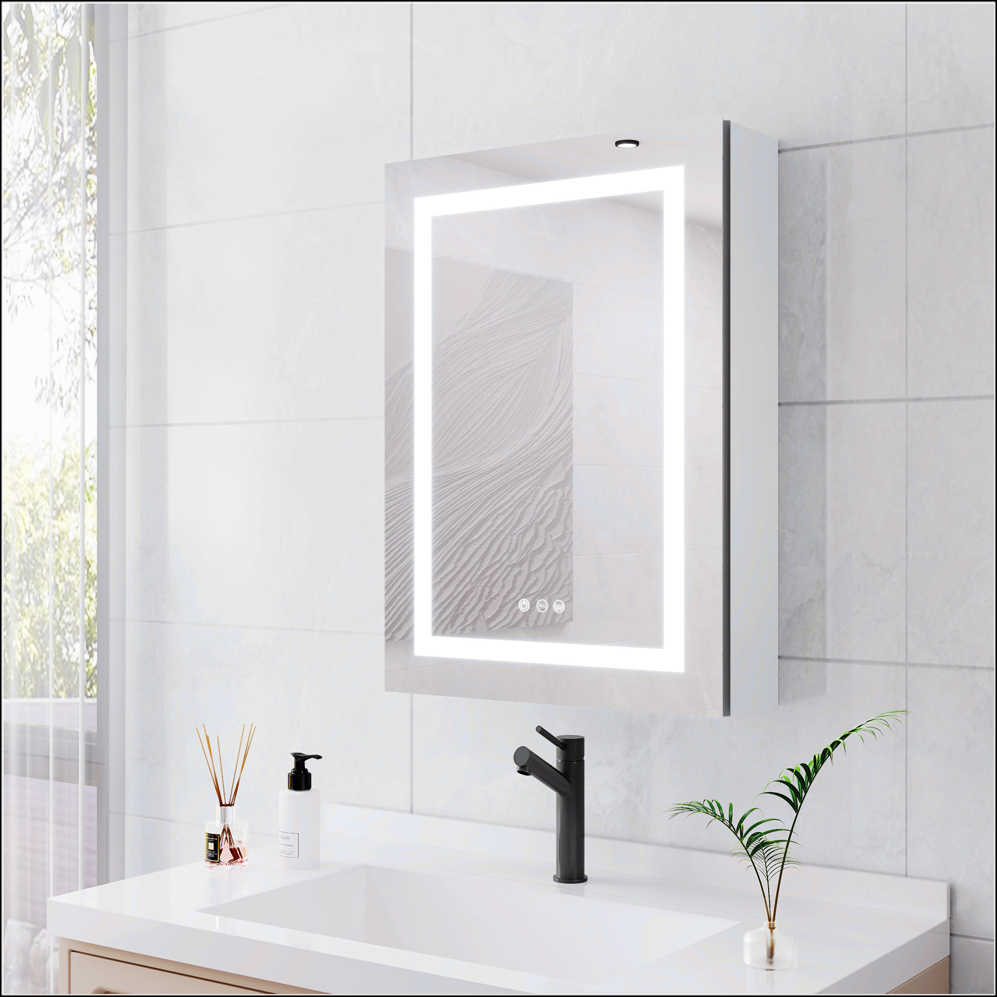 Orren Ellis 20 X 28 Inch Bathroom Medicine Cabinet With Mirror Wall ...