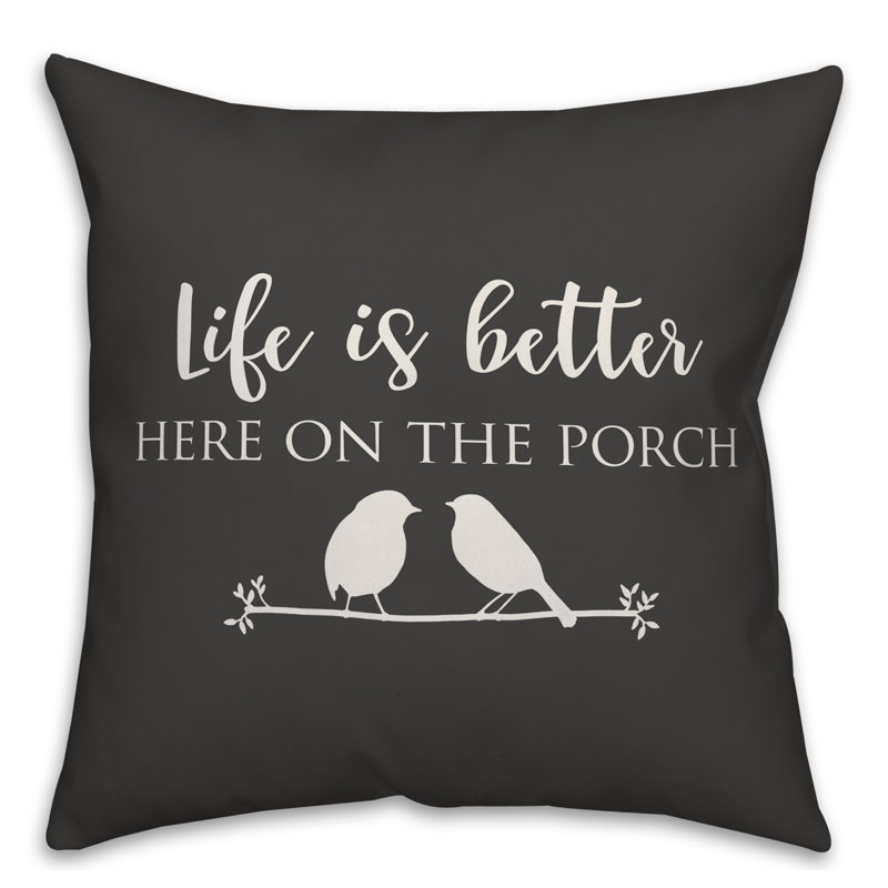 Outdoor Throw Pillow, 20" x 20", Faded Black/White