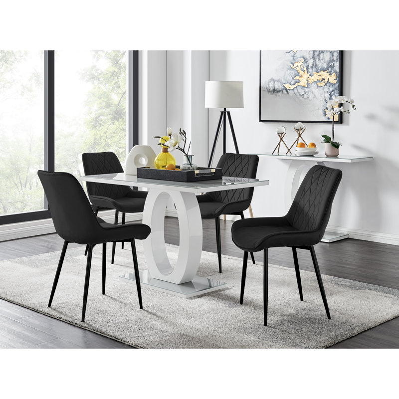 4 - Person Dining Set, Black/Black
