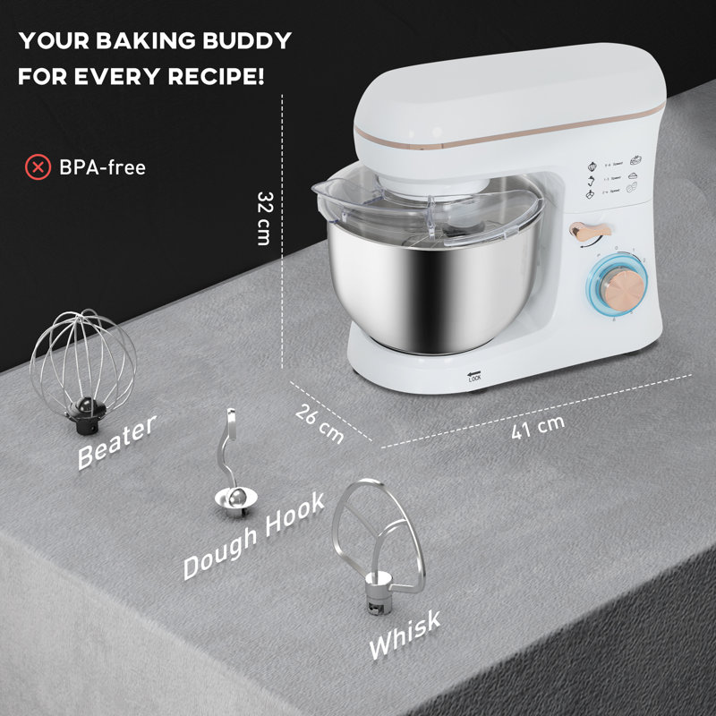 HOMCOM 6 Speed 169ml Countertop Blender, White