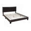 Tête de lit ajustable moderne en similicuir brun pour lit simple-1024367814