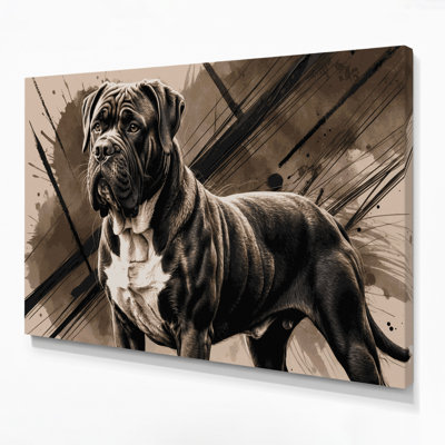 «Dogs Napolitan Mastiff», art mural sur toile brune