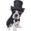 Statue boston terrier avec dessus de chapeau