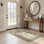 Redenhalk Gray/Beige/Brown Machine Washable Area Rug,Non-Slip Bordered Rug For Living Room, Hallway, Entryway