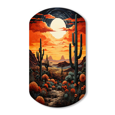 Marquard - Cactus Cylinder Shape Assymterical Metal Wall Art