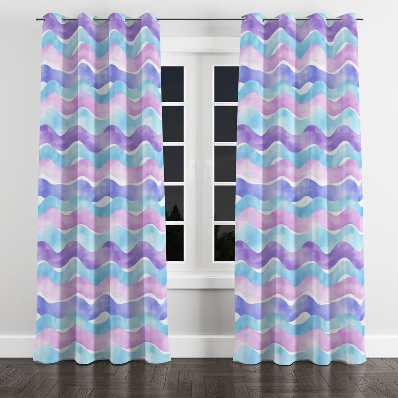 Rideaux obscurcissants pour chambre d'enfant - Rideau à œillets Playful Waves - 1 panneau, L 52 po x L 120 po