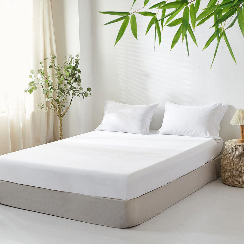 Drap-housse 100% rayonne de bambou, 1 pièce seulement, Drap-housse grand, Blanc