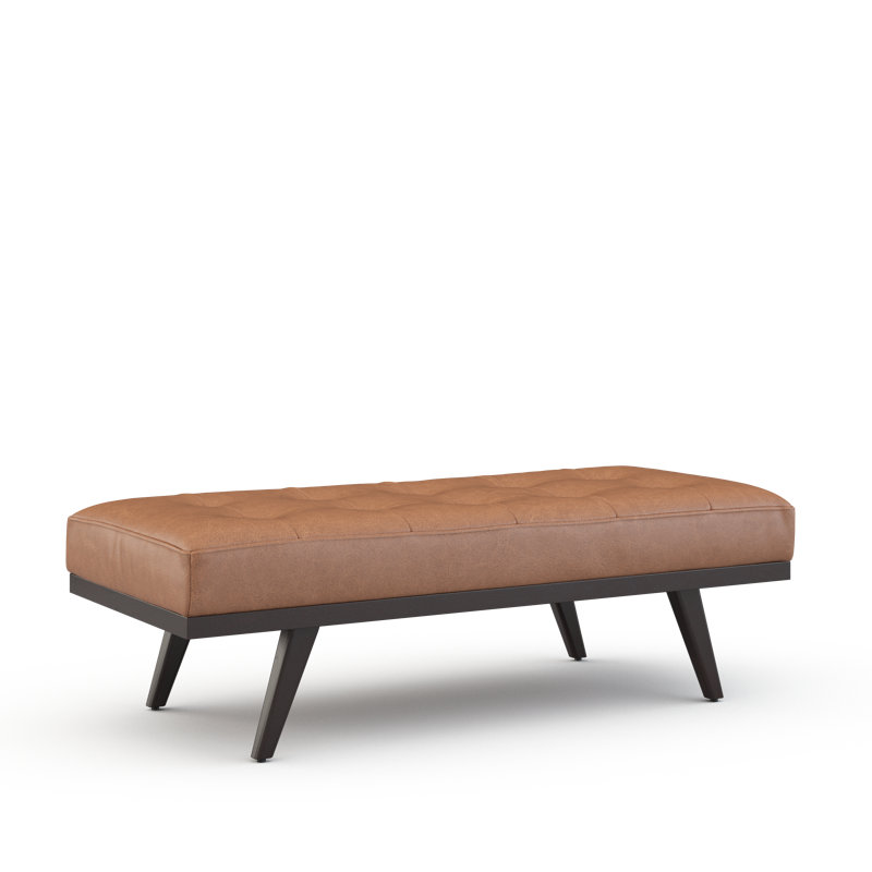 Drew Leather Ottoman, Outlaw Brown Sugar