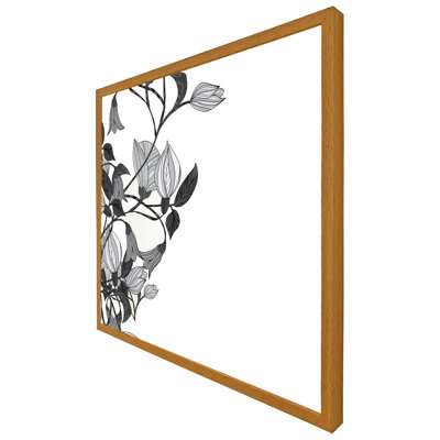 Lincolnia Black & White Flower Illustration - Single Picture Frame Print