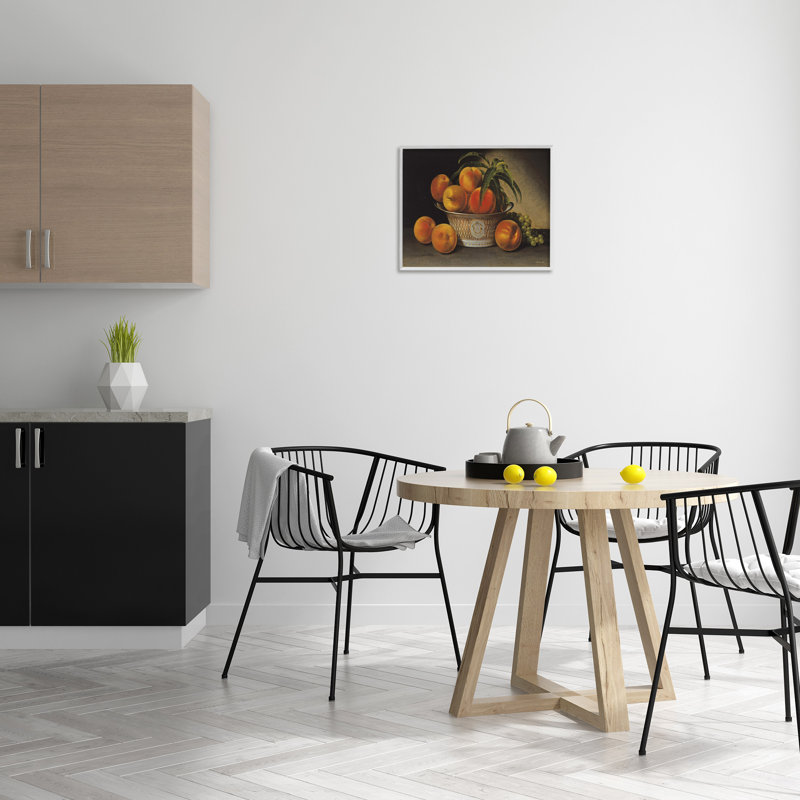 «Classic Peaches & Grapes», estampe numérique encadrée par Steller Design Studio, Giclée encadrée blanc bord de mer