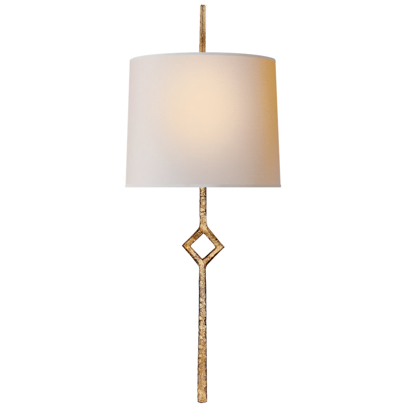 Cranston 1 - Light Wallchiere, Gilded Iron, Fabric