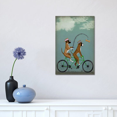 Boxer Tandem 1 Piece Wrapped Canvas Wall Art