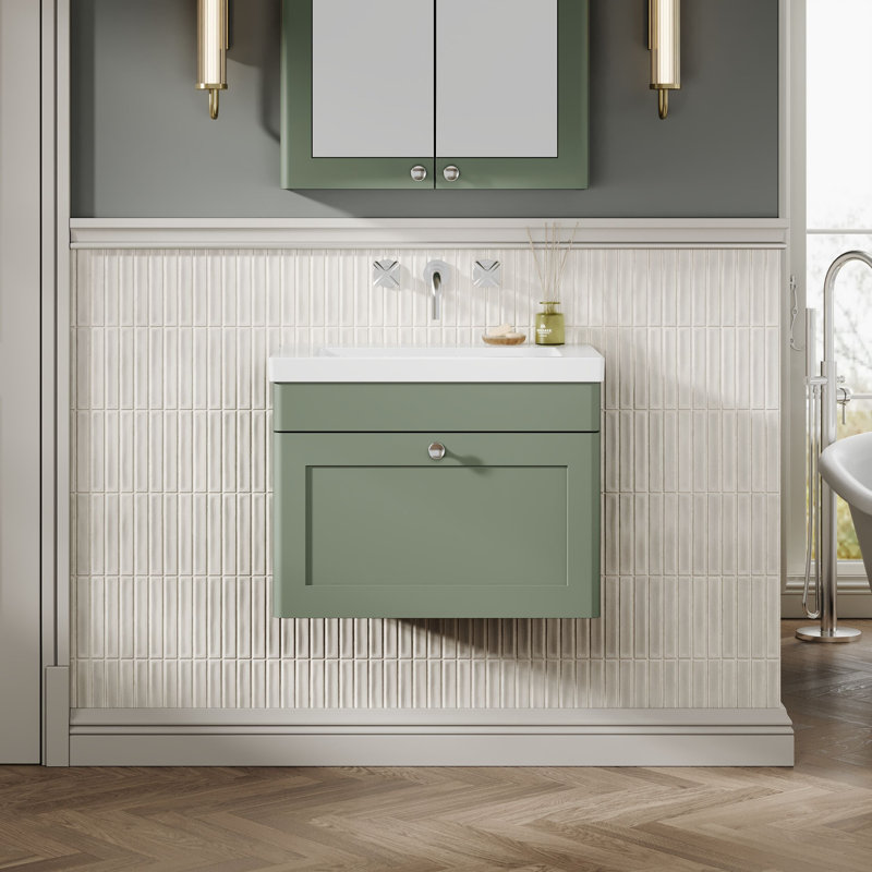 Classique Bathroom Vanity, Satin Green, 61.3 cm W