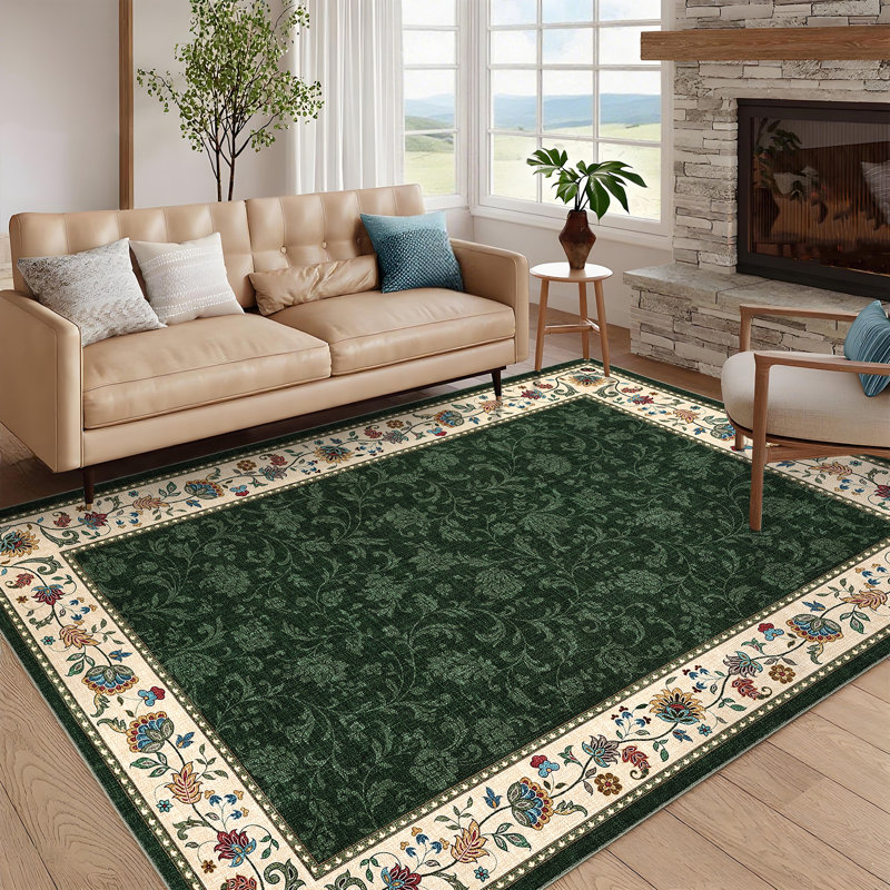Tapis lavable Farmhouse Floral, Rectangle 9 pi x 12 pi