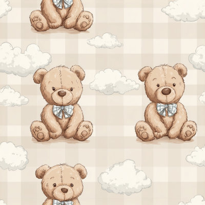 Rouleau double de papier peint Teddy Bear