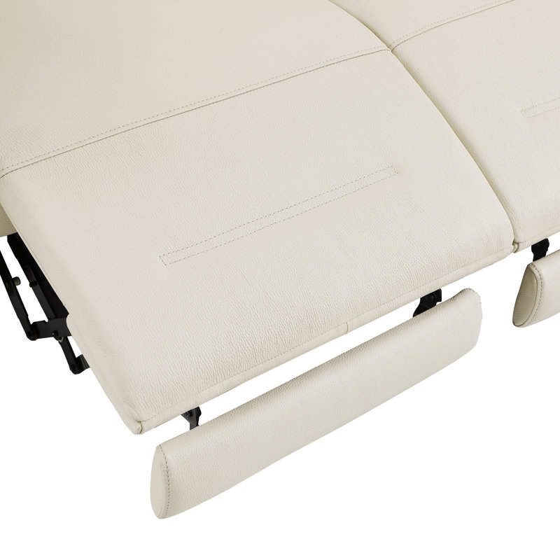 Causeuse en cuir avec fauteuil inclinable Global United, Beige