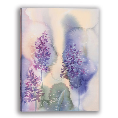 «Sunlit Hyacinth Blooms-II», un chef-d'œuvre d'aquarelle rayonnante - reproduction sur toile tendue