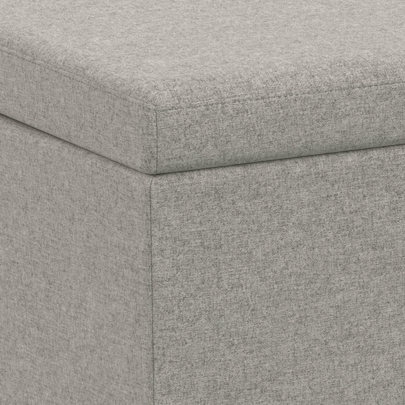 Avalon 54"W Upholstered Storage Ottoman Bench with Interior Storage and Safety Hinges, Cloud Gray