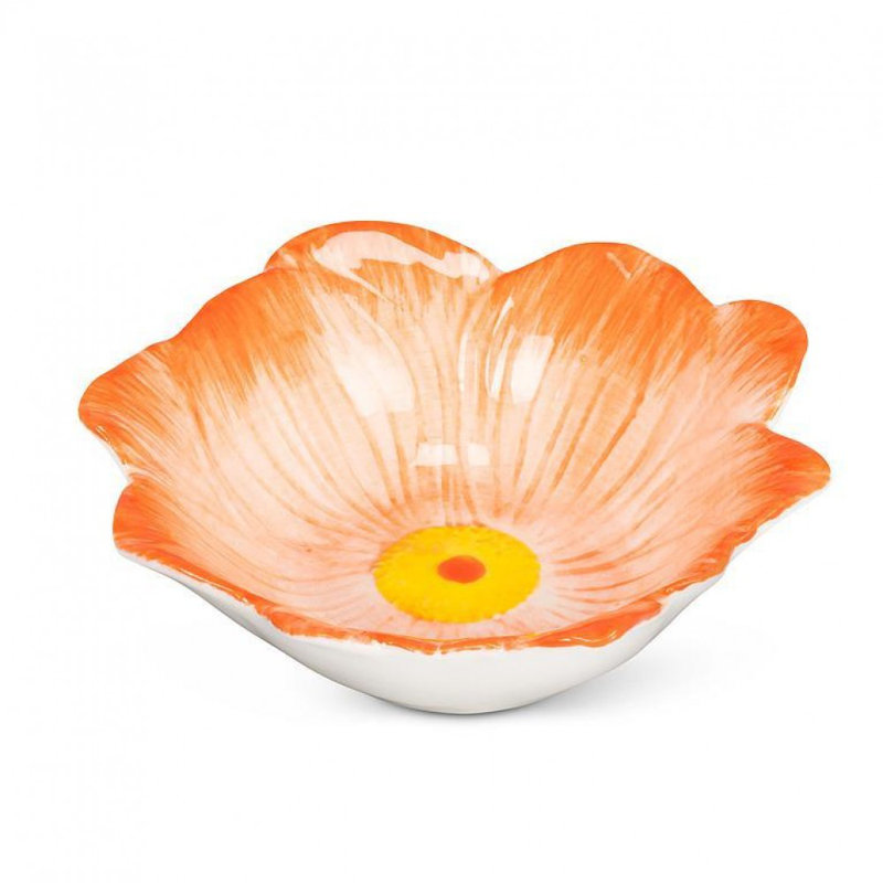 Petit bol à fleurs, Orange / blanc / jaune