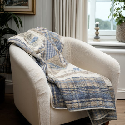 Jeté matelassé en coton brodé Donna