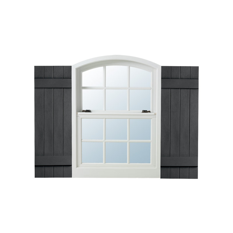 Gray 35" Board and Batten Vinyl Shutters Pair