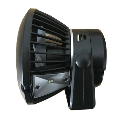 Ventilateur de camping 4 en 1 avec lumière DEL, charge solaire ou USB