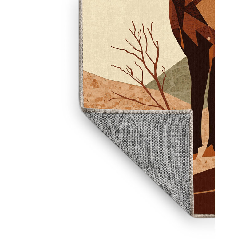 Tapis brun rustique lavable à la machine Pavle, 2 x 5