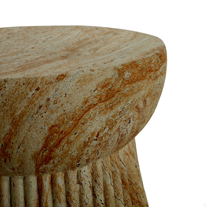 Table d'appoint d'extérieur en béton travertin
