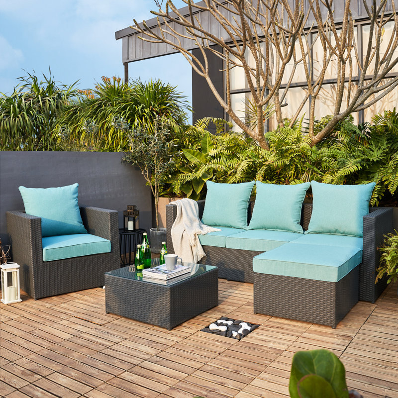 Outdoor/Indoor Deep-Seat Cushion Set, Light Green
