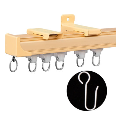 Ceiling Curtain Tracks Ceiling Mounted Heavy-Duty Curtains Rails Room Divider Curtain Track For Living Bedroom Shower Privacy RV Garage Divider Track，Golde 12Ft.