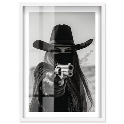 Smoking Gun Shadowbox Print Western Framed Art by Notoriart, White Frame, 31 x 46