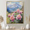 Pivoines dans la brise alpine II - pivoines, art mural pour le salon