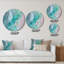 Marbre abstrait turquoise - art mural moderne en métal-68855255