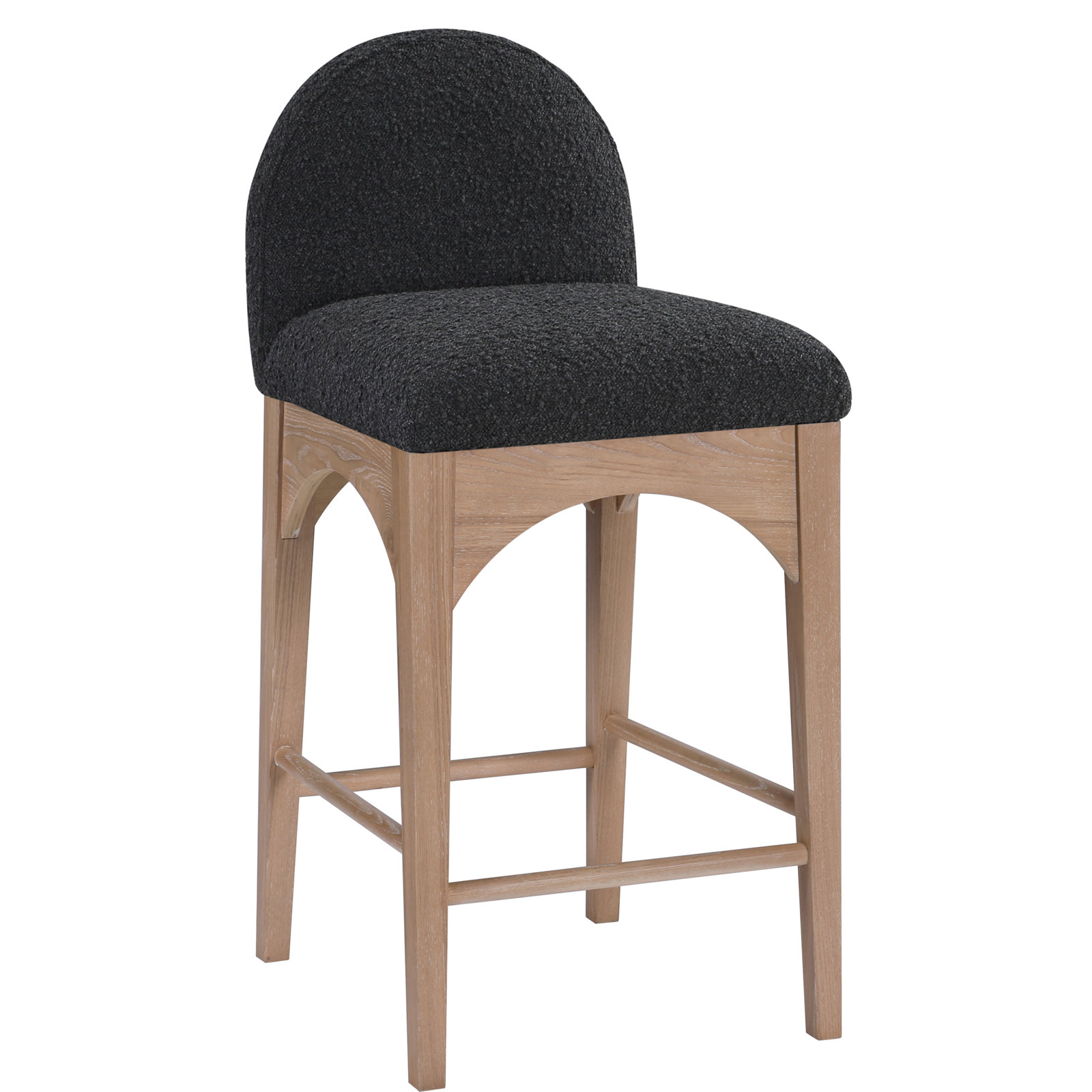 Waldorf Counter Stool, Natural, Black Boucle