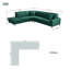 Canapé modulaire 3 pièces d'angle rembourré-96428298
