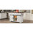 53.7" Farmhouse Kitchen Island With Power Outlet, Sliding Barn Door, Drop Leaf & Rolling Wheels
